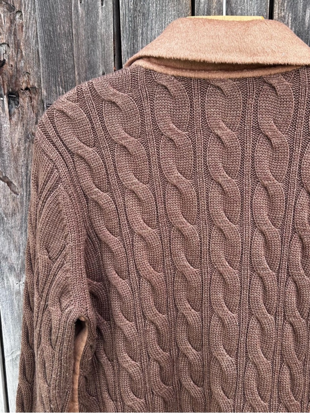 NWT Hunter Double Breasted Wool Blend Sweater Jacket Camel Tan Brown L - Picture 11 of 16